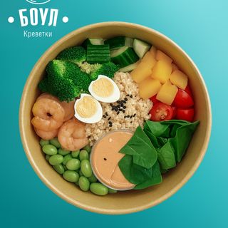 Поке-боул с креветками и рисом