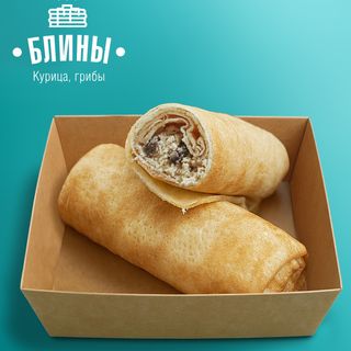 Блины с курицей и грибами