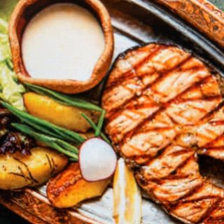 Семга на углях