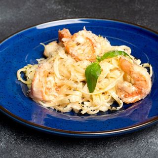 Фетучини с креветками