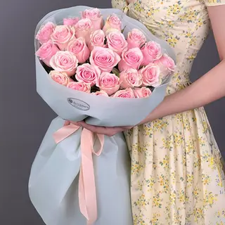 цветы Букет Art Flowers 25 нежных розовых роз 50 см