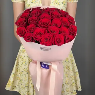 цветы Букет Art Flowers 25 нежных красных роз 50 см