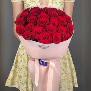 цветы Букет Art Flowers 25 нежных красных роз 50 см
