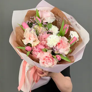 цветы Букет Art Flowers Тёплые оттенки