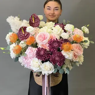 цветы Букет Art Flowers Золотая акварель
