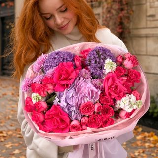 цветы Букет Розовый бархат