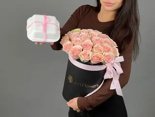 цветы Букет Art Flowers	Розовый дуэт