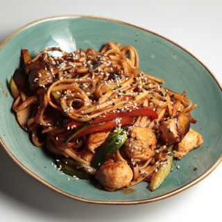 Удон с креветками