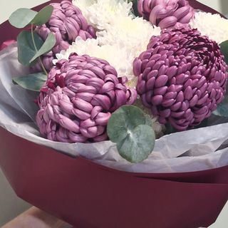 Букет из хризантем Бигуди микс