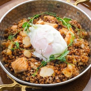 Гречка с морепродуктами