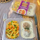 Пенне макароны мен кілегейлі тұздықтағы митболдар 320г / Митболы в сливочном соусе с макаронами Пенне 320гр