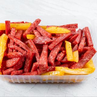 Картофель жареный с колбасой