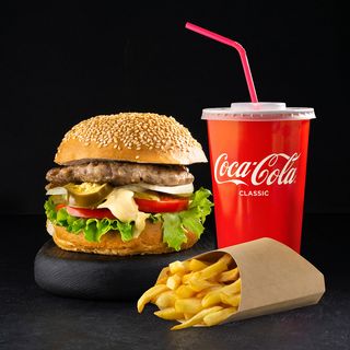 Бургер "Кшт" Комбо (острый)