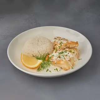 Судак из печи с рисом