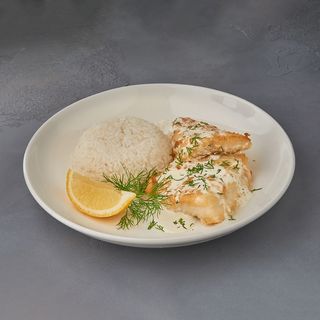 Судак из печи с рисом