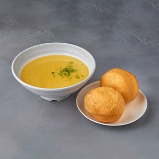 Бульон прозрачный с бауырсаком