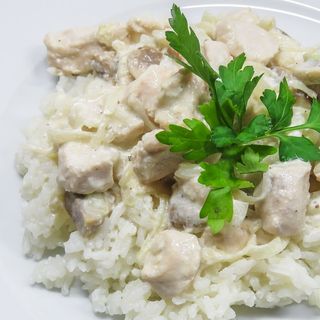 Куриное фрикасе с грибами