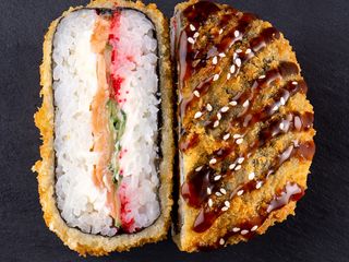 Суши- Бургер с лососем