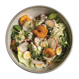 Чезарио с хрустящими креветками