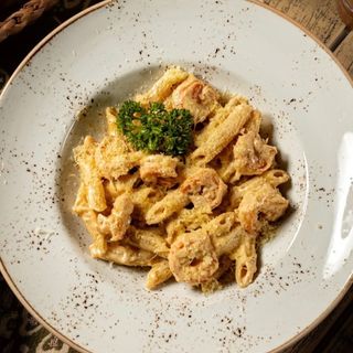 Пенне с креветками