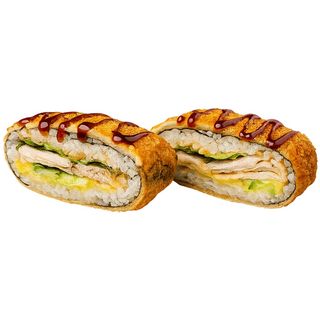 Суши-бургер с копченой курицей