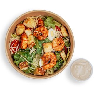 Цезарь с тигровыми креветками