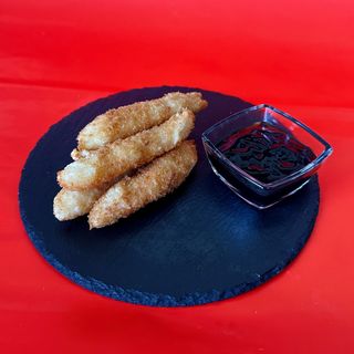 Жареные креветки + унаги соус