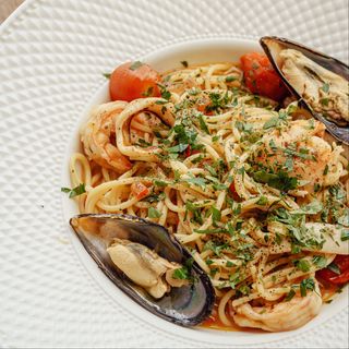 Спагетти с морепродуктами 