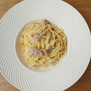 Спагетти карбонара с уткой