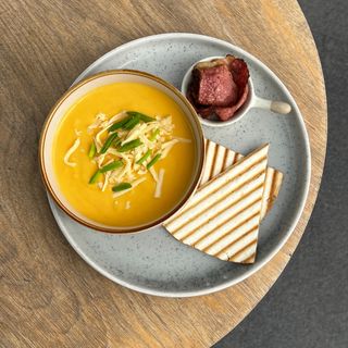 Сырный суп с беконом/Cheese soup with bacon