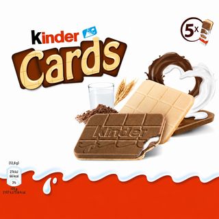 Шоколадно-молочное печенье Киндер Кардс Cards