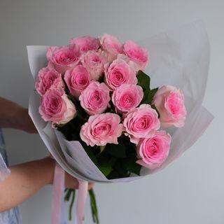 Букет 15 из нежно-розовых роз