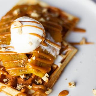 Вафли с бананом