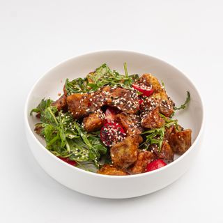 Жареные баклажаны в кисло сладком соусе 