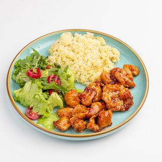 Курица в кисло-сладком соусе с турецким рисом