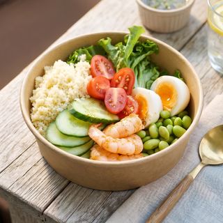 Фитнес боул с креветками