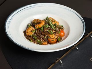 Нудлс с креветками