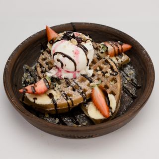 Бельгийские вафли с ягодами