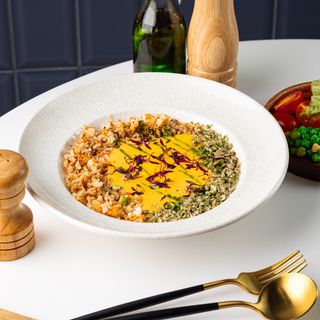 Тыквенный крем-суп с креветками (350мл)