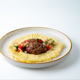 Запеченная котлета с картофельным пюре 