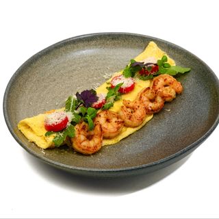 Омлет с креветками