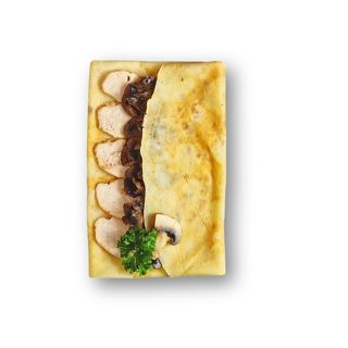 Блин с куриным филе и грибами