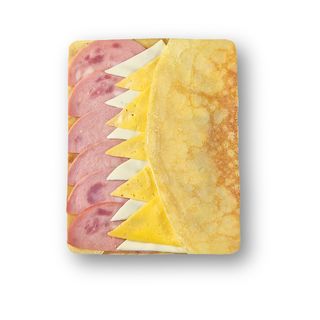 Блин с ветчиной и двойным сыром