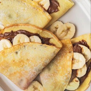 Блины с бананом и шоколадом 