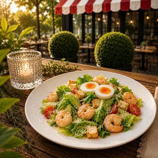 Салат Цезарь с креветками (350г)