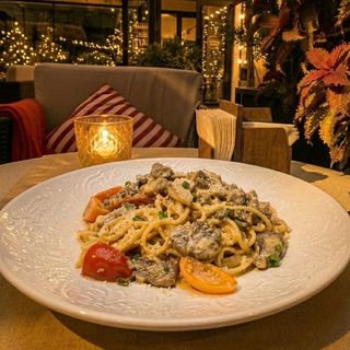 Паста с телятиной и грибами (320г)