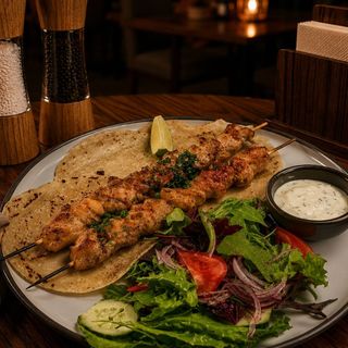 Куриные шашлычки с соусом дзадзики (250г)