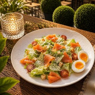 Салат Цезарь с лососем (360г)