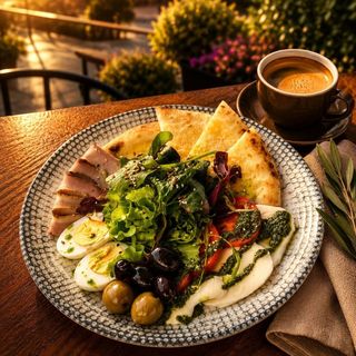 Завтрак с фокаччей и копченной уткой