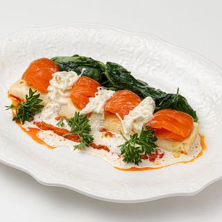 Омлет с лососем